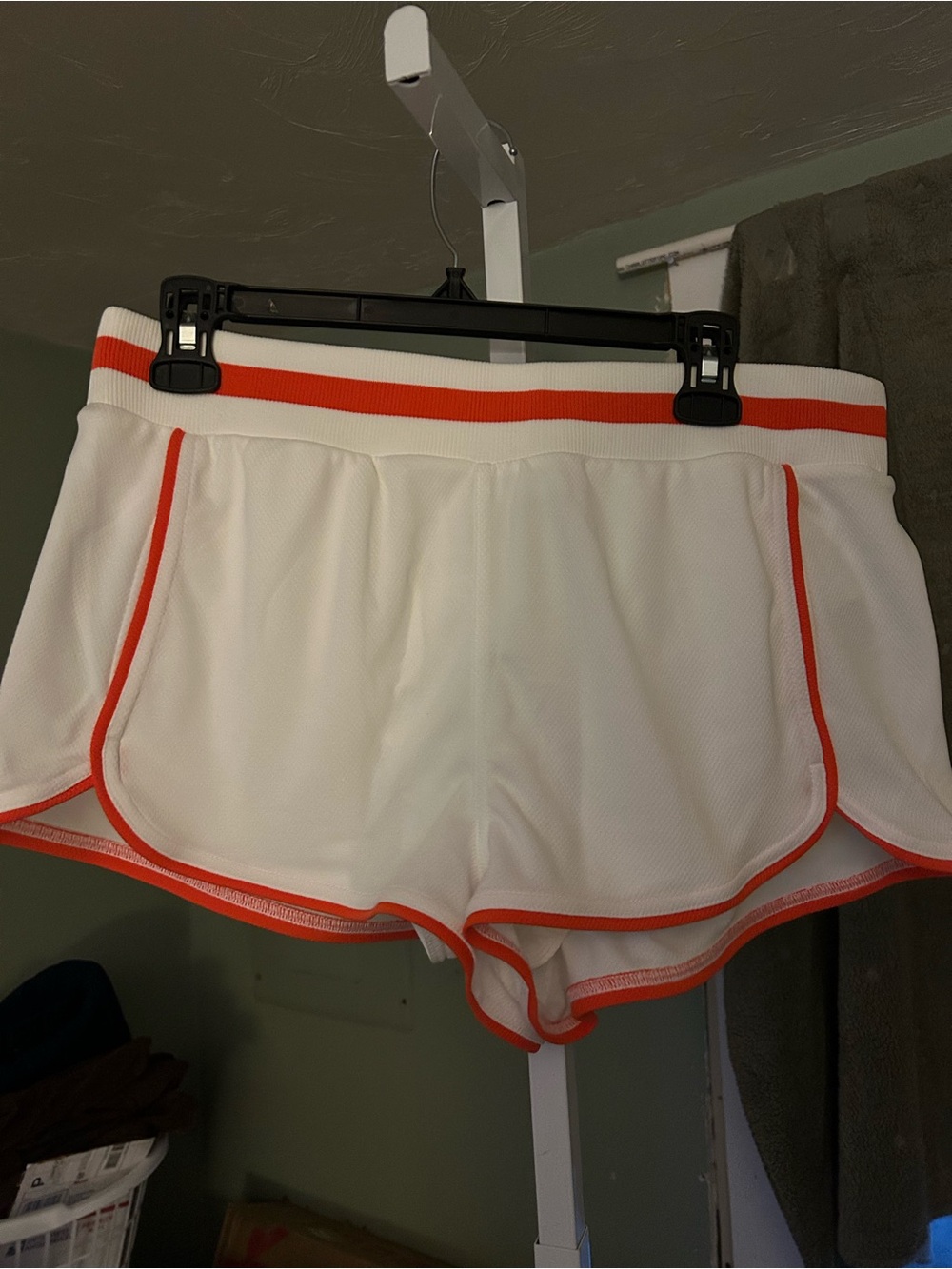 Free People White Athletic Shorts with Orange Trim